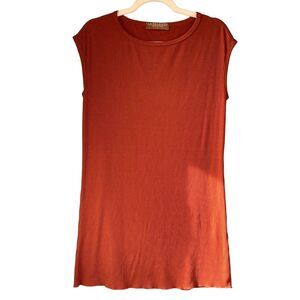 Orange Sleeveless Midi Dress